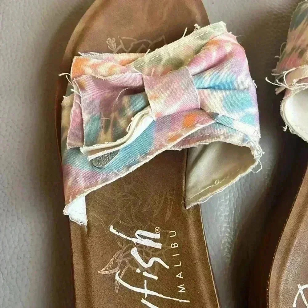 Blowfish Malibu tie dyed shoes sandals with bow size 8 excellent condition - Picture 4 of 7